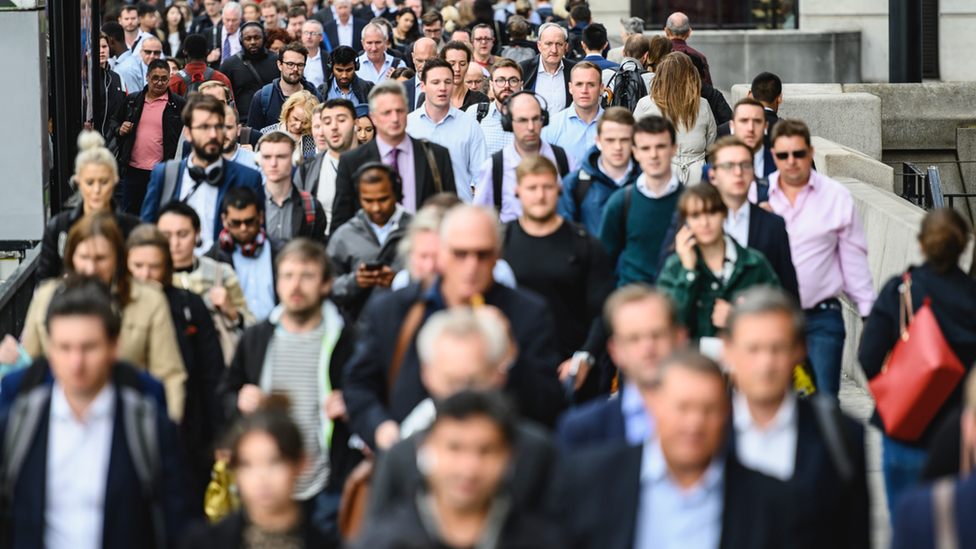 Commuters on London Bridge