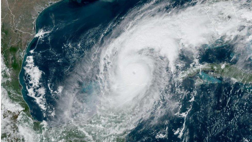 Satellite image of Hurricane Milton over Gulf of Mexico