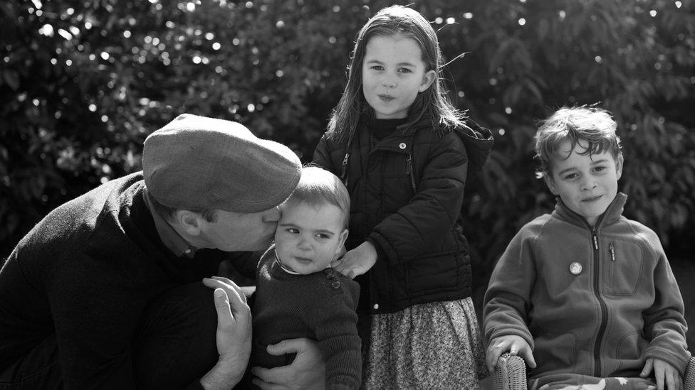 Duke of Cambridge with Princes George and Louis and Princess Charlotte