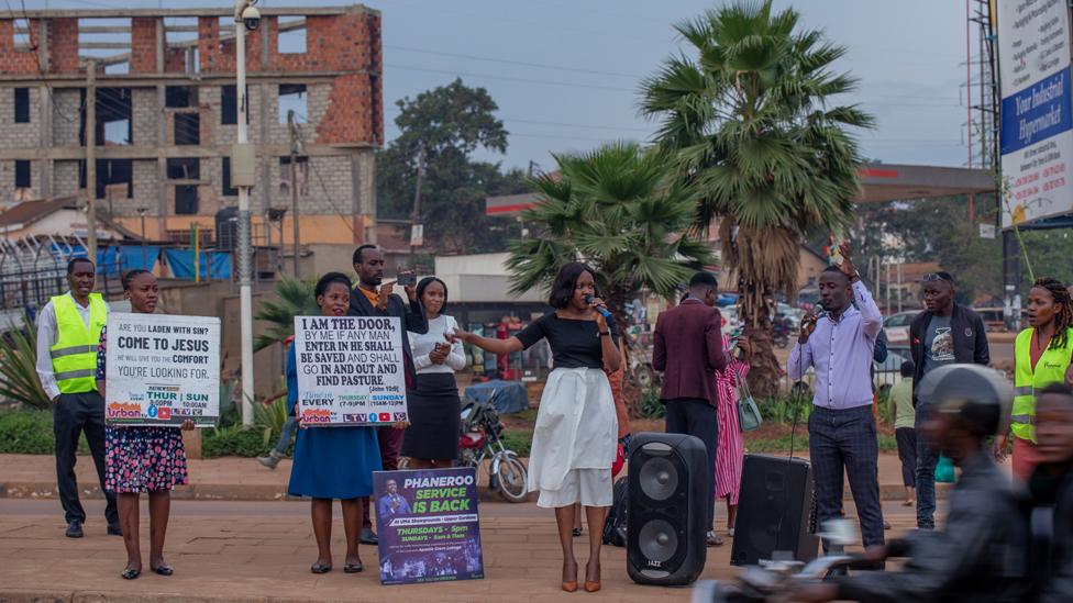 A preaching group in Uganda