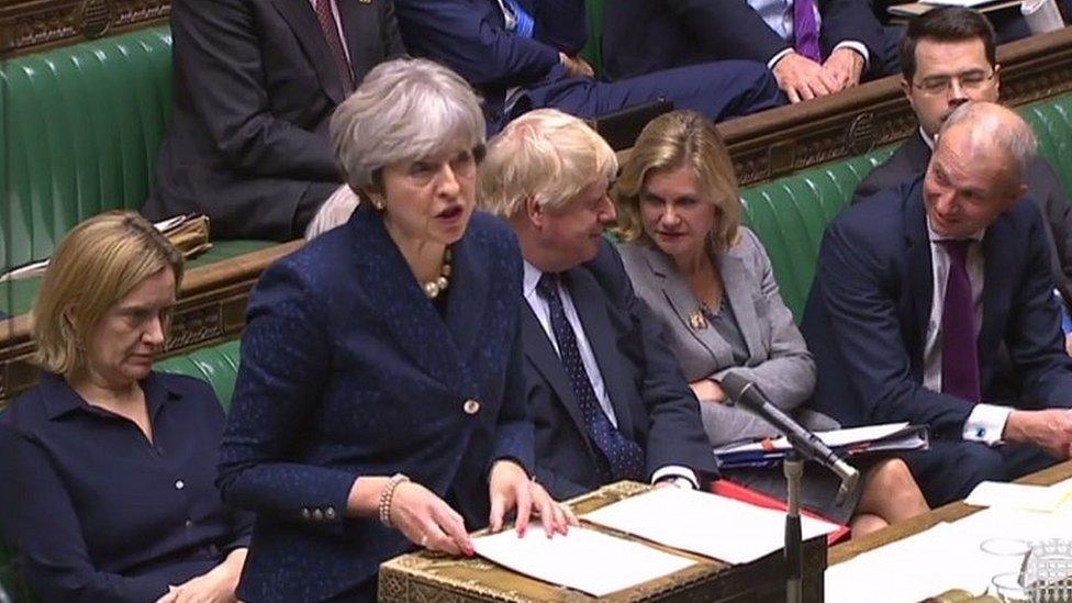 Theresa May addressing MP