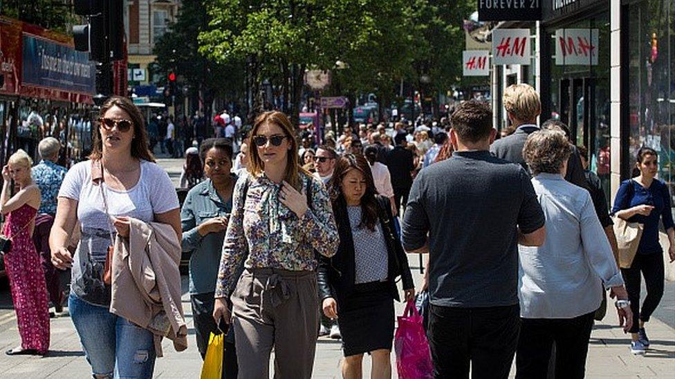 Shoppers on Oxford Street