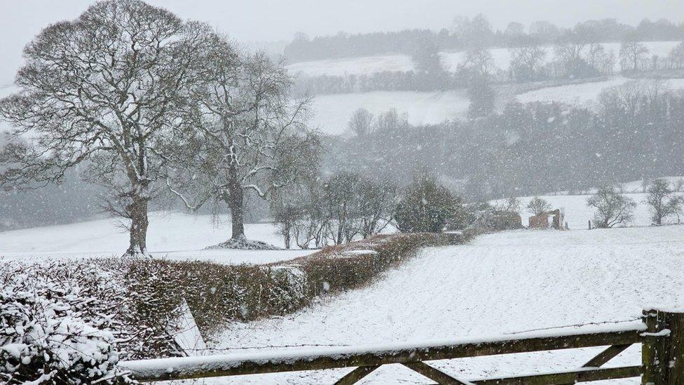 snow on the derbyshire dales