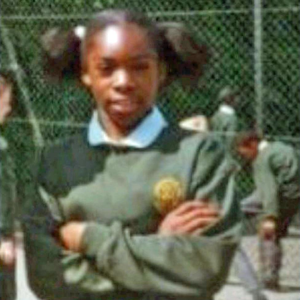 Nequela Whittaker at school, aged 10