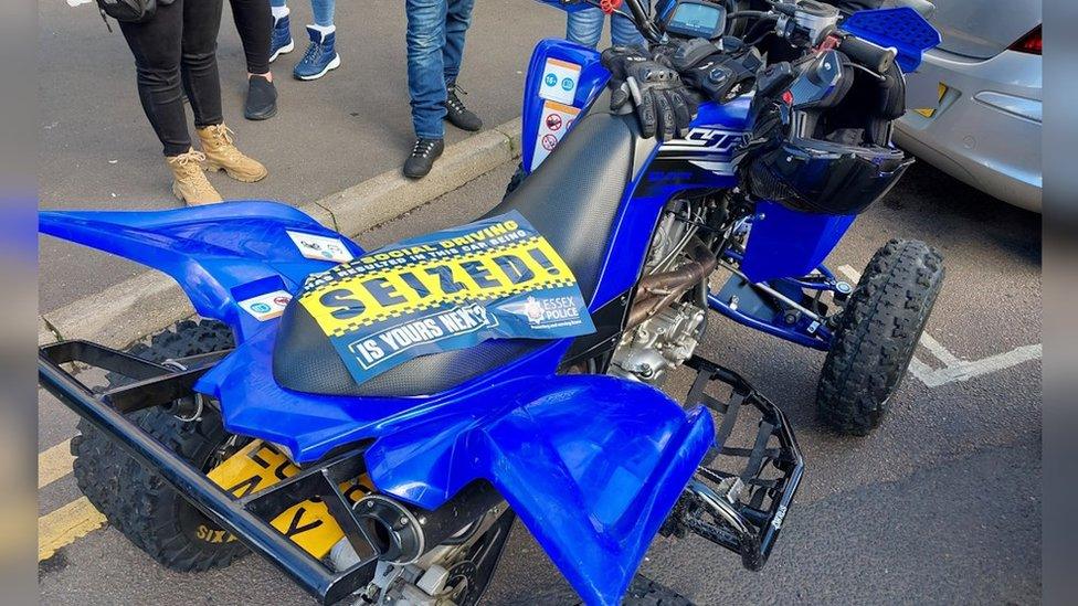 A quad bike that has been seized by the police