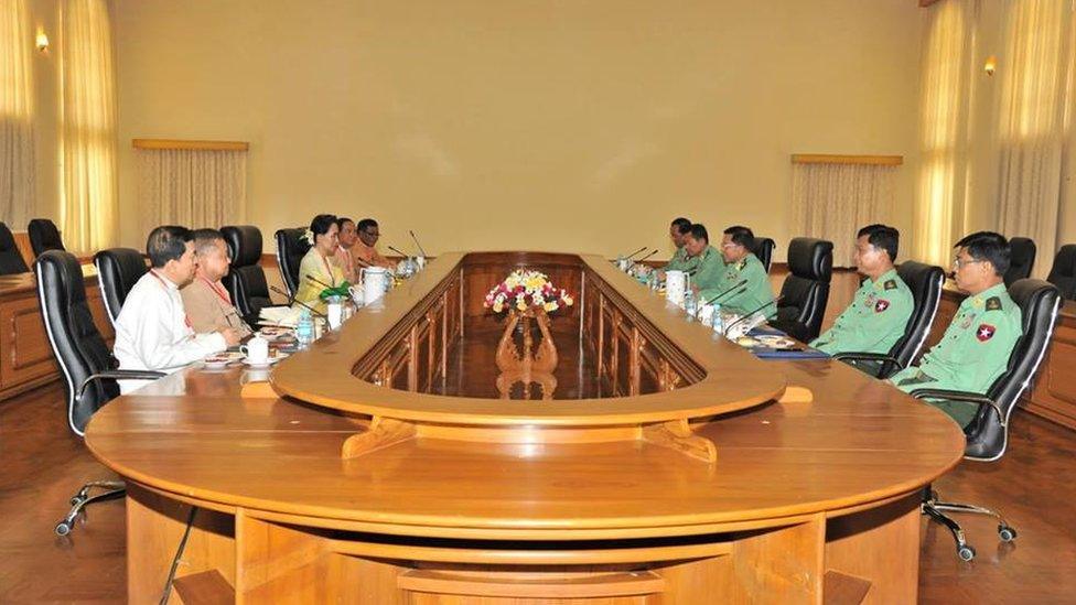 Aung San Suu Kyi and NLD officials hold talks with the military