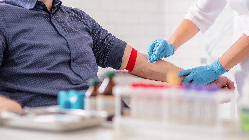 Man giving blood