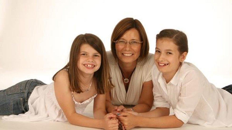 Claire Adam and her daughters Lucy (left) and Hannah