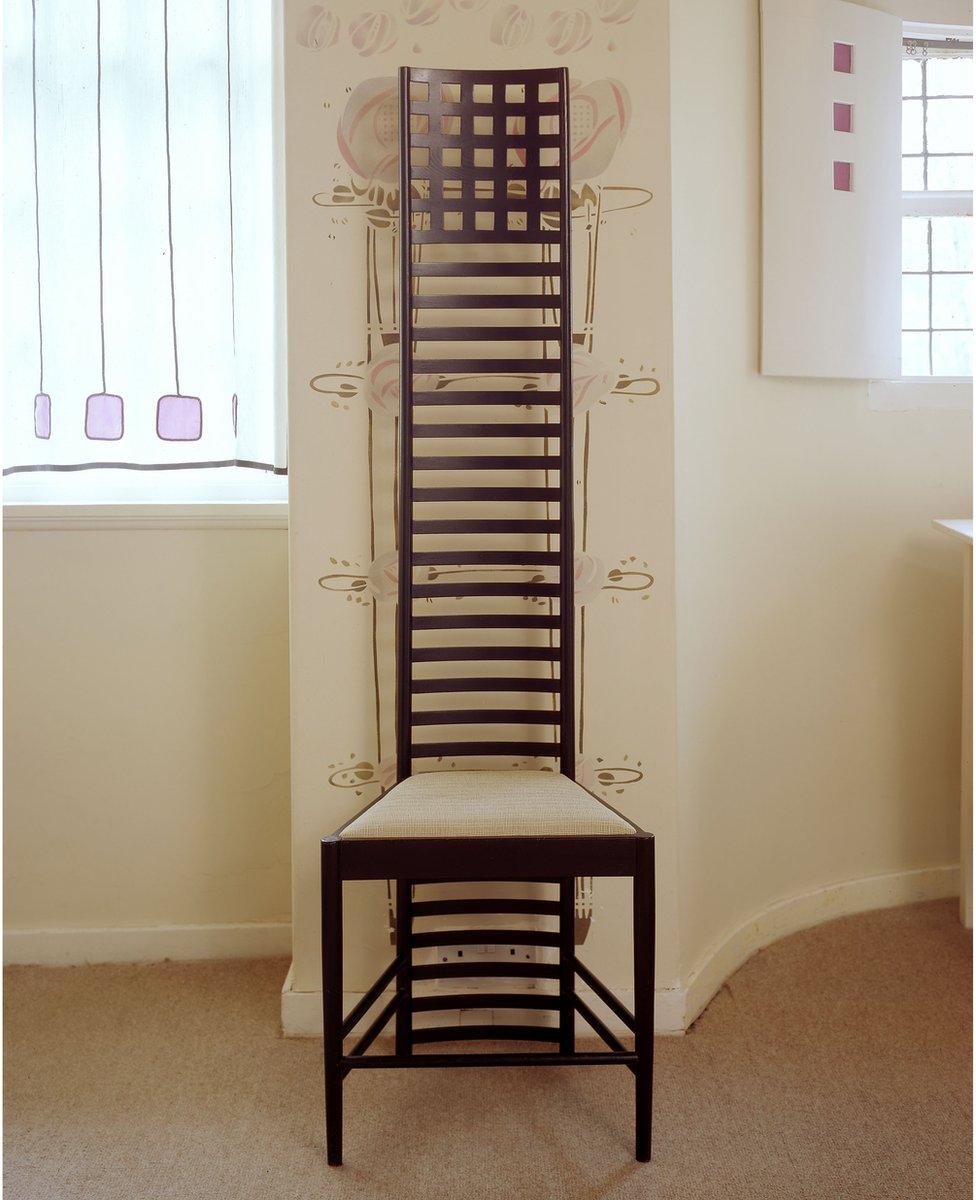 Mackintosh's famous high-backed chairs are part of the Hill House collection