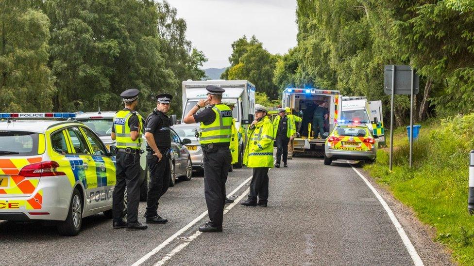 Police at scene south of Urquhart Castle