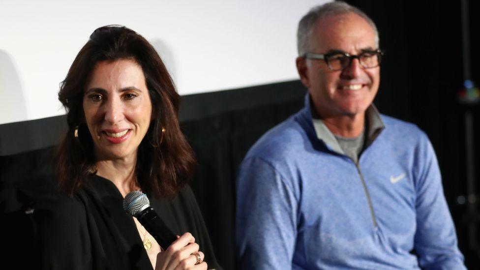 Aline Brosh McKenna (L) and David Frankel speak onstage during 'The Devil Wears Prada: An Interactive Screening Presented by Screenvision Media' during Vulture Festival Presented By AT&T at Hollywood Roosevelt Hotel on November 18, 2018 in Hollywood, California