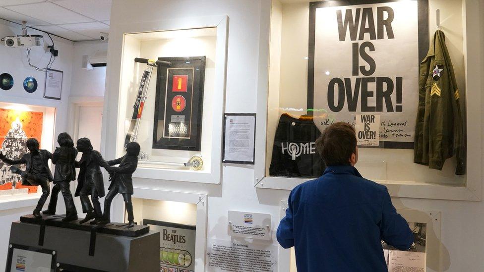 Exhibits at Liverpool Beatles Museum