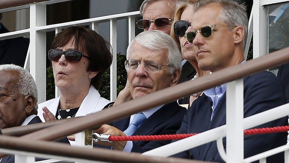 John Major watching cricket at the Oval