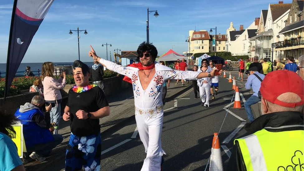 An Elvis impersonator in Porthcawl