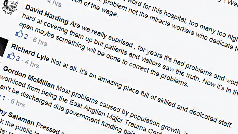 Facebook comments on Addenbrooke's