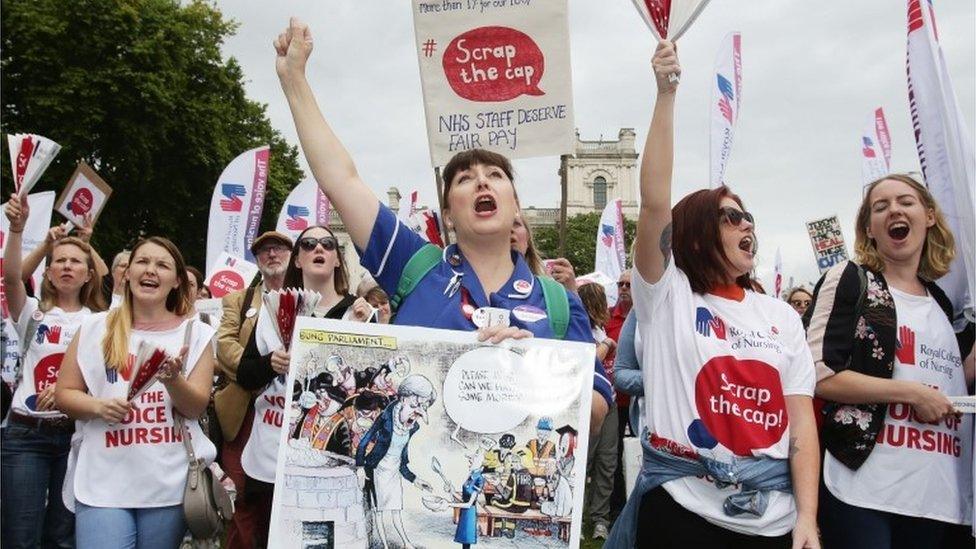 Nurses protesting