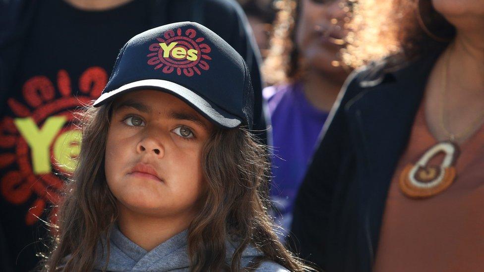 Avani joins family at a Yes23 campaign event at the Redfern Community Centre on October 09, 2023 in Sydney, Australia.