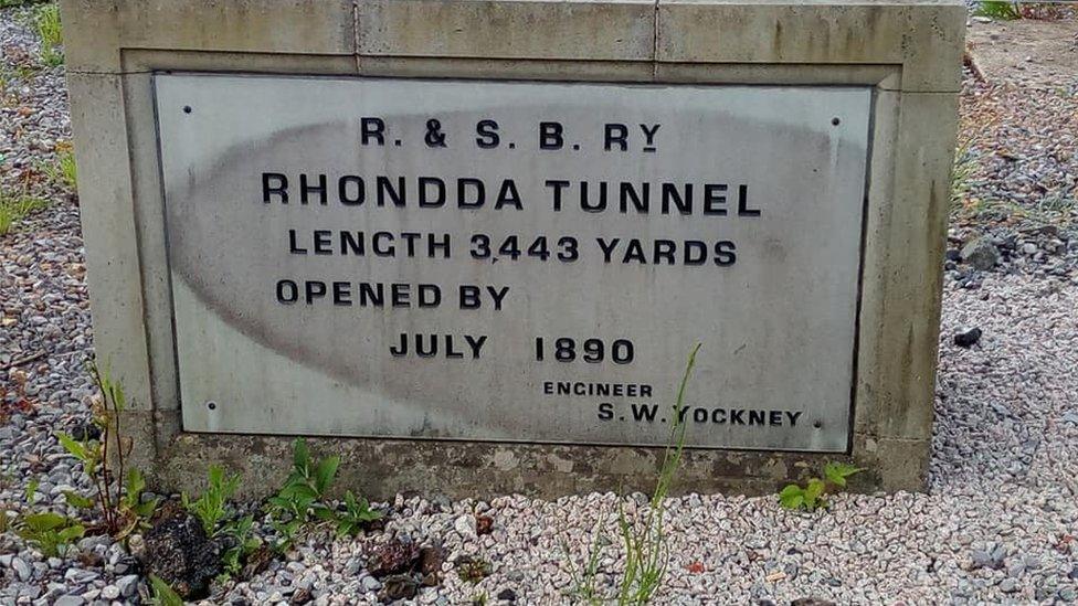 Rhondda tunnel plaque