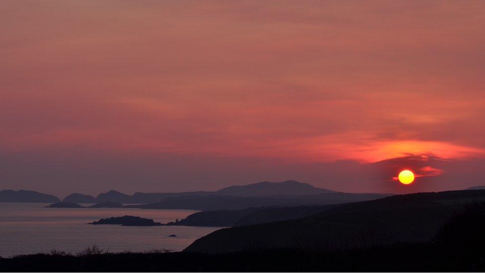 Sunset at St Davids, Pembrokeshire.