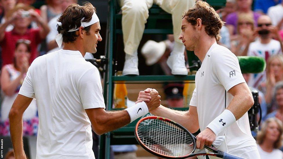 Roger Federer beat Andy Murray at Wimbledon