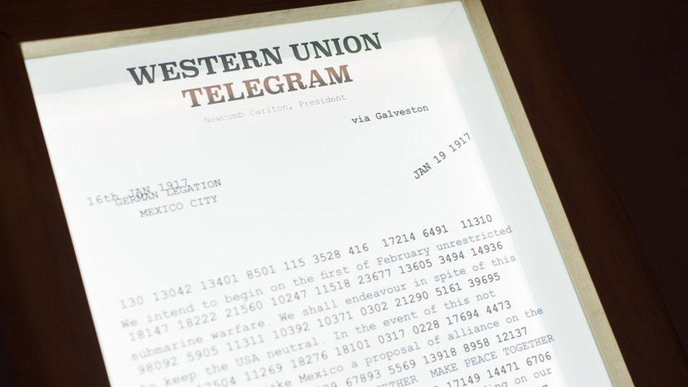 A copy of the Zimmerman Telegram