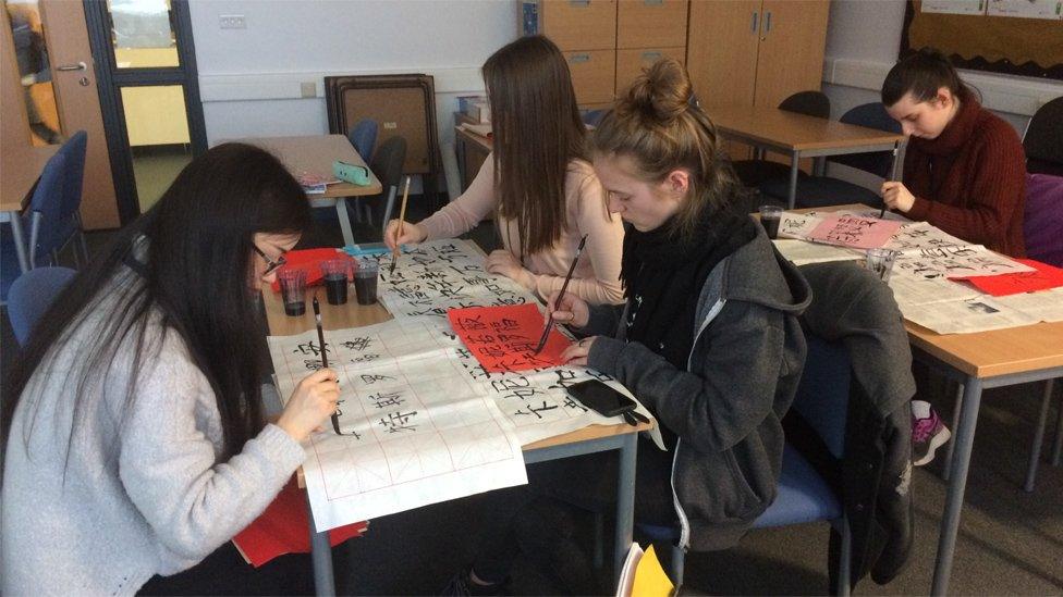 Students at Carmel College, St Helens