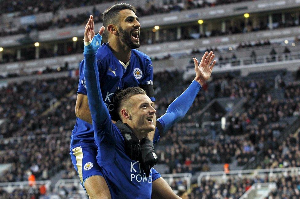 Riyad Mahrez and Jamie Vardy