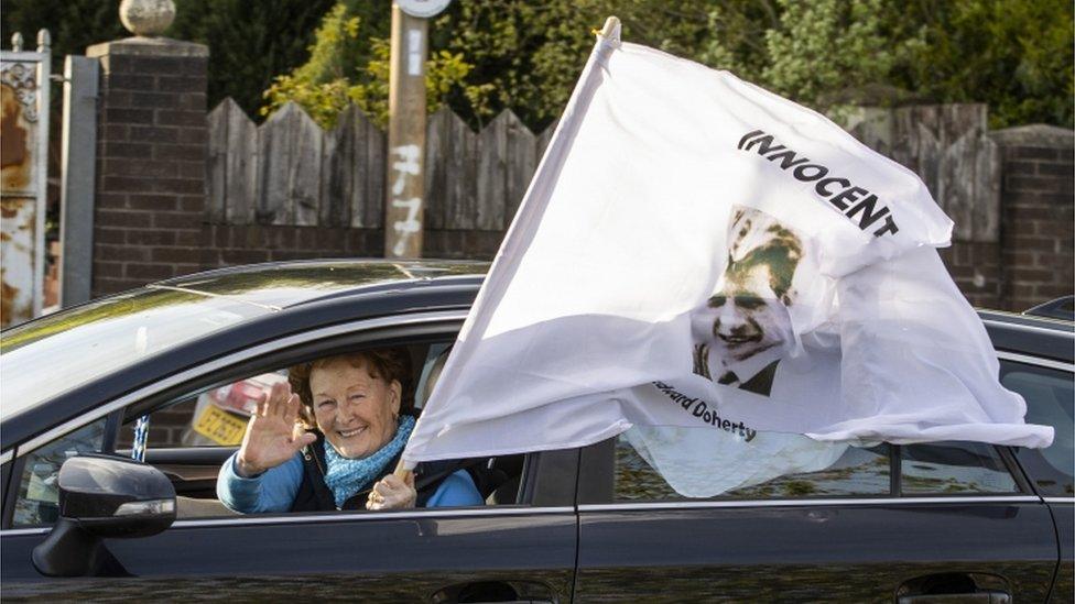 A cavalcade of cars passed through Ballymurphy on Tuesday evening to thank the community for its support