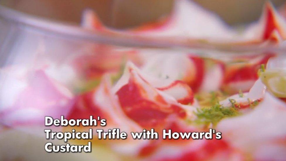 Deborah's tropical trifle with Howard's custard