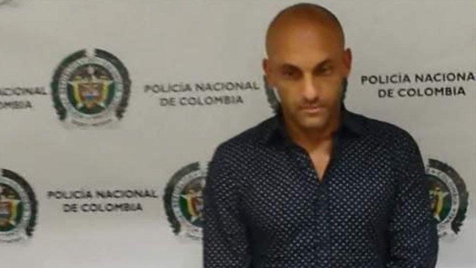 Photo of Diego Leon Osorio following is arrest in Medellin on 12 October 2016