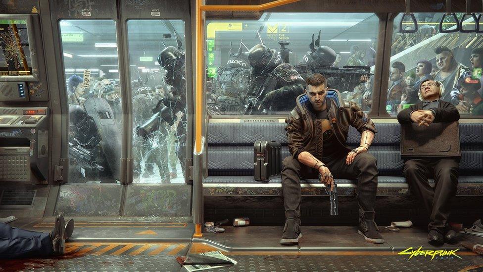 Picture of gameplay on Cyberpunk 2077