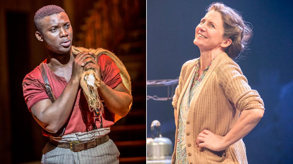 Emmanuel Kojo in Show Boat and Clare Burt in Flowers for Mrs Harris