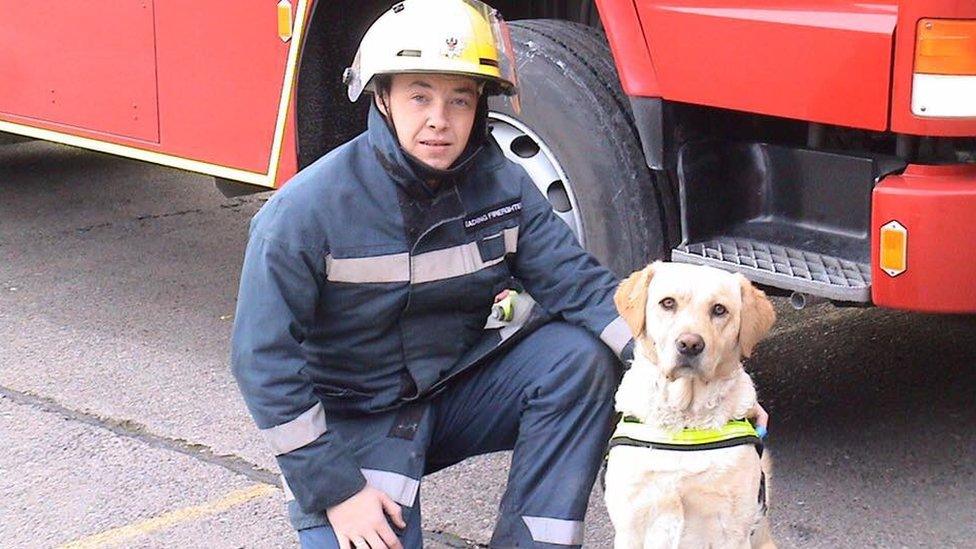 Sam with his handler Matt Jones