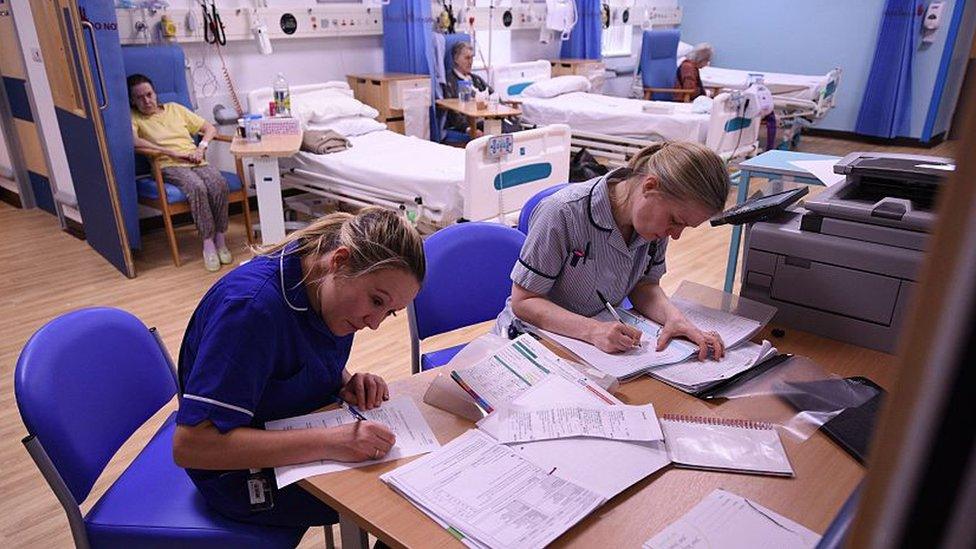 NHS nurses working on a ward