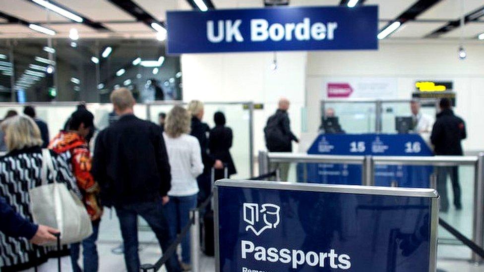 UK border sign at Gatwick Airport