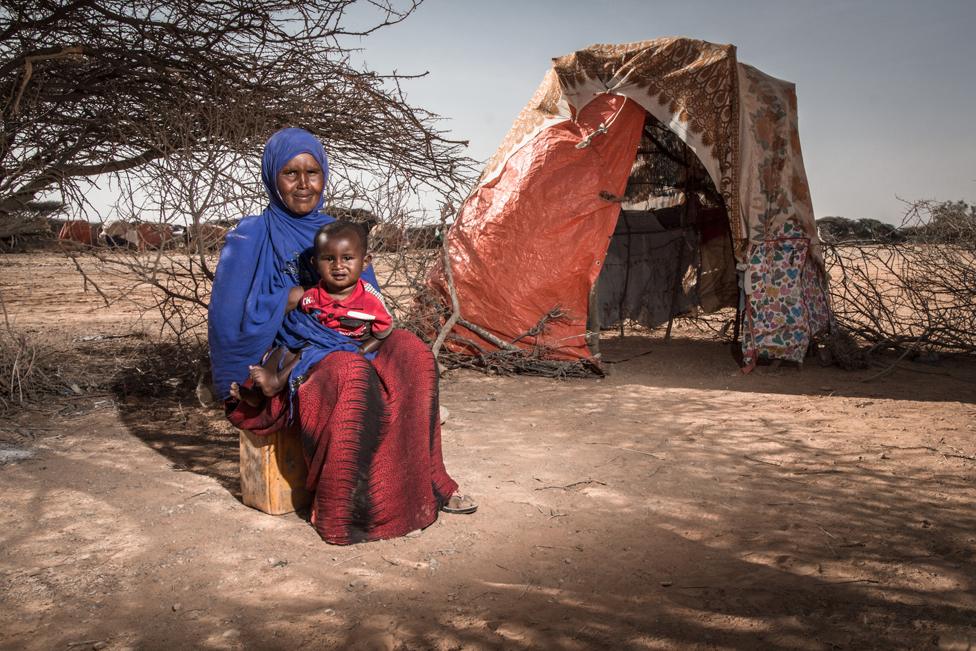 Fadumo with her one year old son Kulmiye