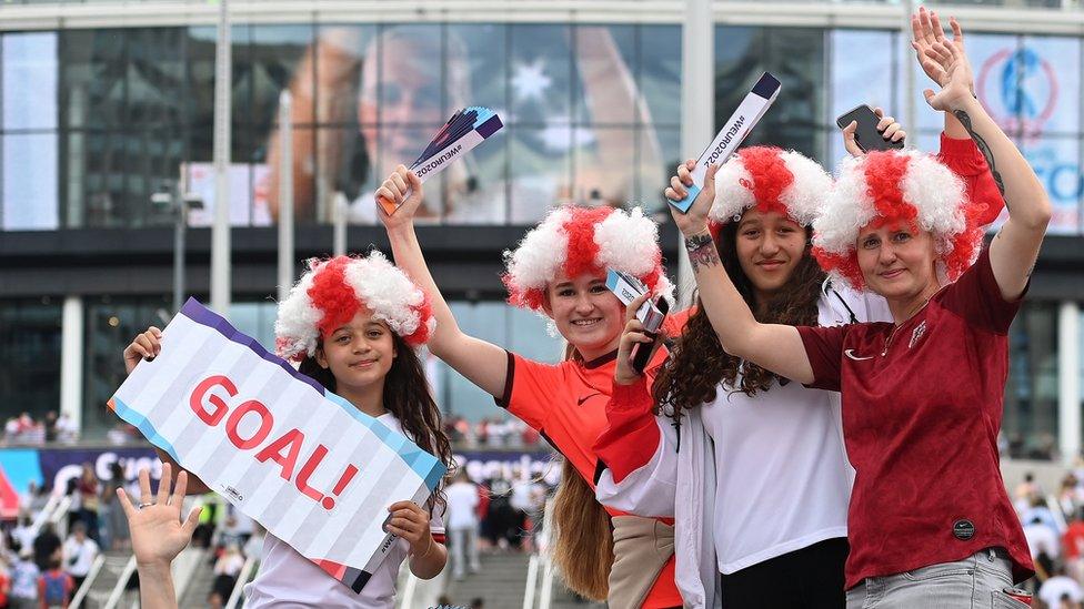 England fans outside Wembley Stadium.