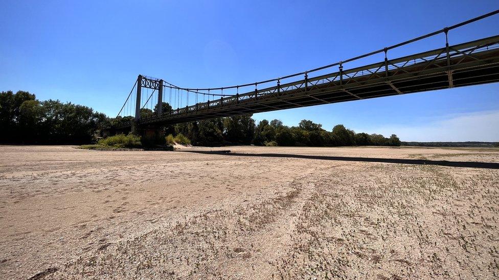 A dry river bed in the Loire valley