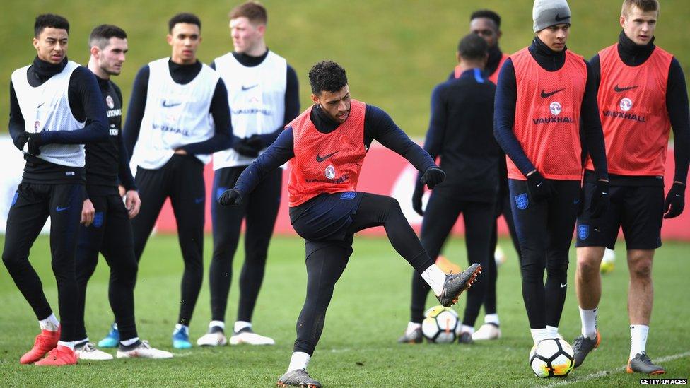 England players training at St Georges Park