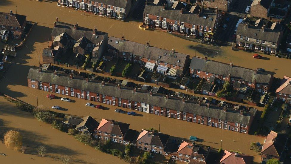 Aerial photo of flooding