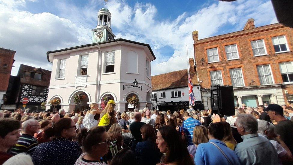 Proclamation being read in Godalming