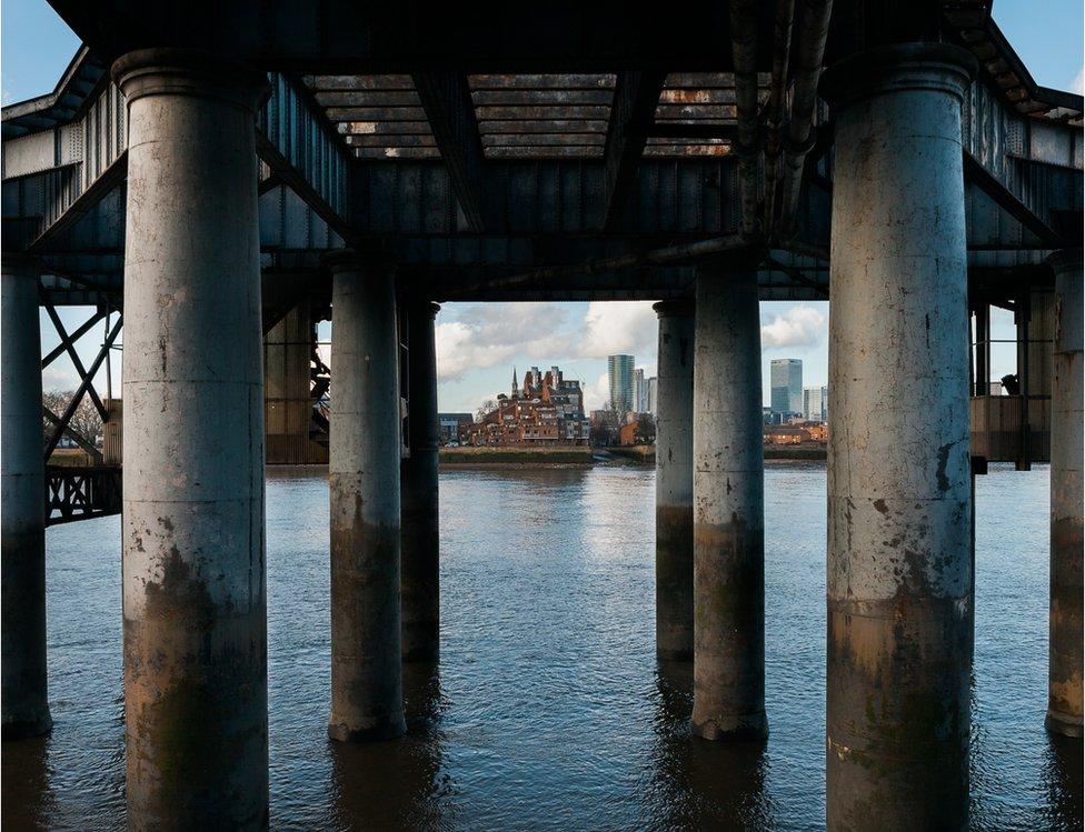 Pillars on the river