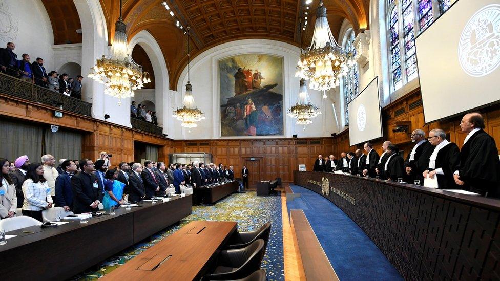 Judges at the ICJ for the hearing