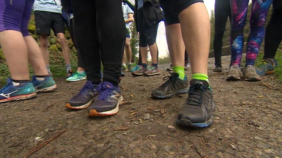 Runners at Cromford Canal