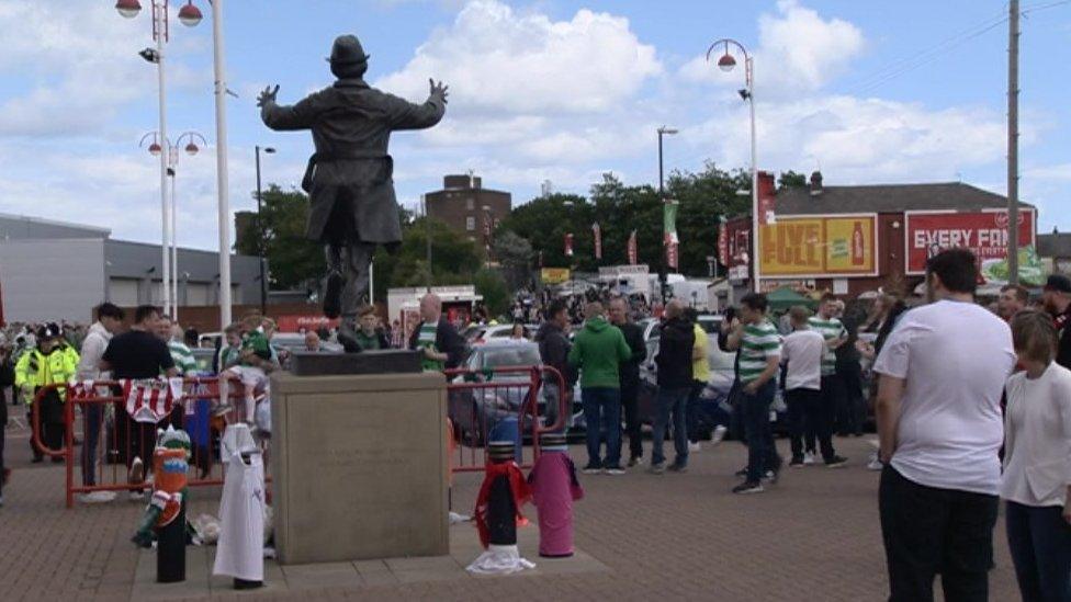 Fans gather at the Stadium of Light before Sunderland's pre-season friendly with Celtic