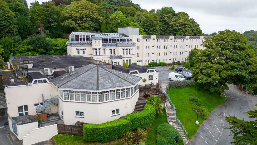 Aerial shot of the Stradey Park Hotel in Furnace