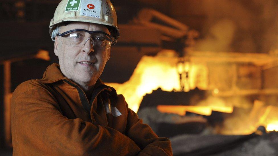 Dave Cocks while working at Redcar steelworks