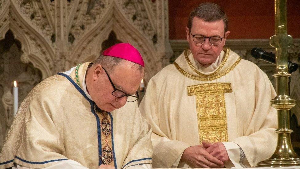 Bishop Byrne and Canon McCoy in their robes