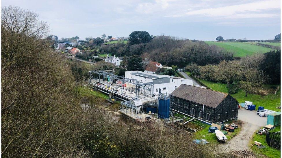 A photo of St Saviour's Water Treatment Works.