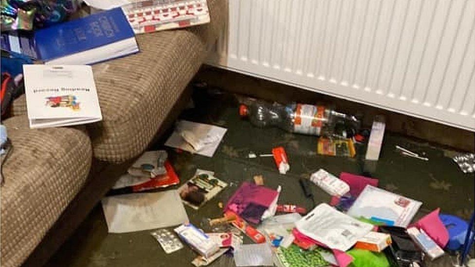 Carrie Woollatt's home after the floodwaters had receded